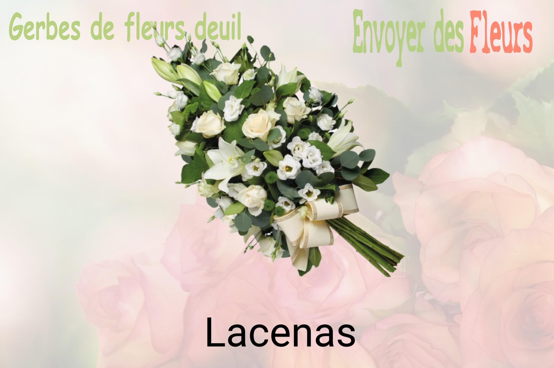 Gerbe de fleurs de deuil livrée à Lacenas